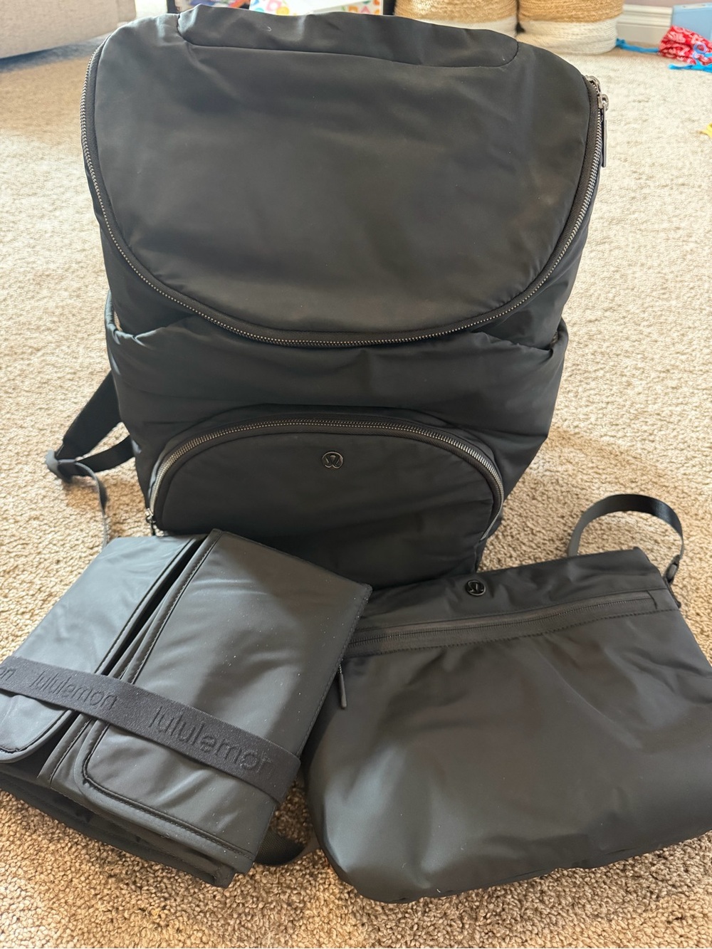 lululemon athletica Black/Graphite Grey Backpack with Silver Hardware - Picture 14 of 14